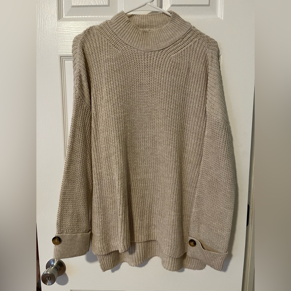 SHEIN Cream Turtleneck Sweater